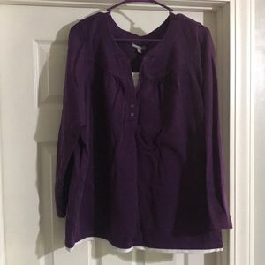 2/$10 Essentials Purple Long Sleeve Blouse